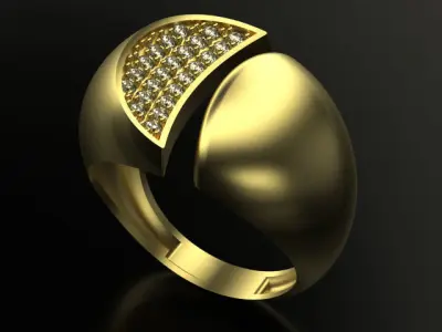 woman diamond ring R00085   10 part ring size  3D print model