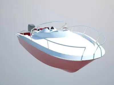 6m pleasure boat Low-poly 3D model