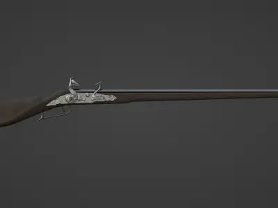 1597 Snaphaunce Long Rifle Low-poly 3D model