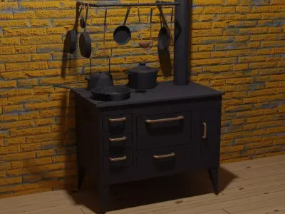 Retro range oven 3D model