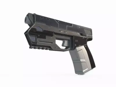Future sci-fi handgun 3D model