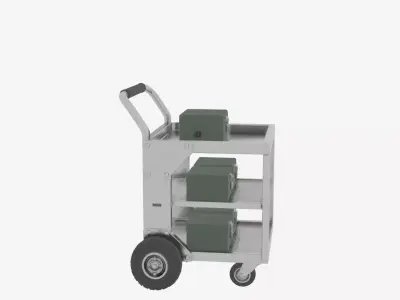 Highly Professional Industrial Steel Bank Vault Security Cart 3D 3D model