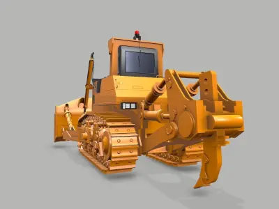 Industrial Vehicle Dozer Low-poly 3D model