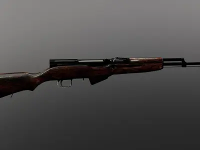 SKS rifle  Low-poly 3D model