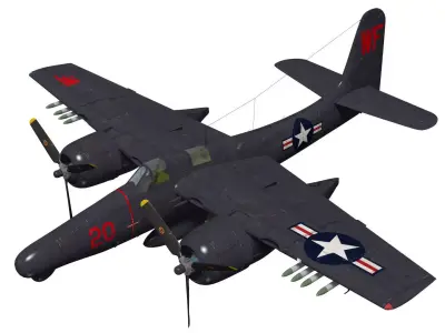 Grumman F7F Tigercat 3D model buy