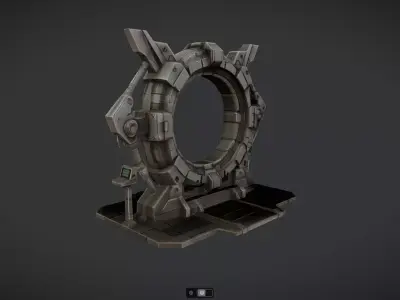 futuristic sci-fi portal gate 3D model