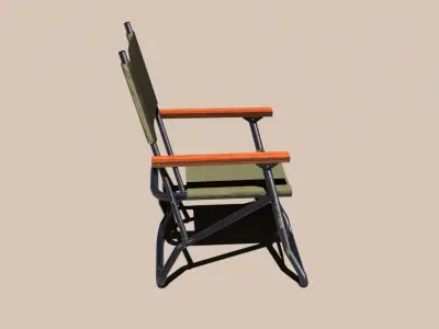 Military chair 01 Low-poly 3D model
