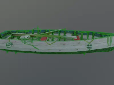 wooden boat  3D model