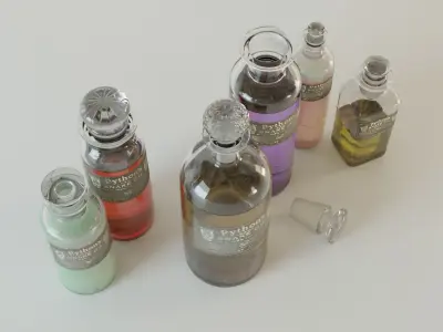 Apothecary Vintage Bottles 3D model