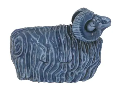 Garden ram Porcelain statues Low-poly 3D model