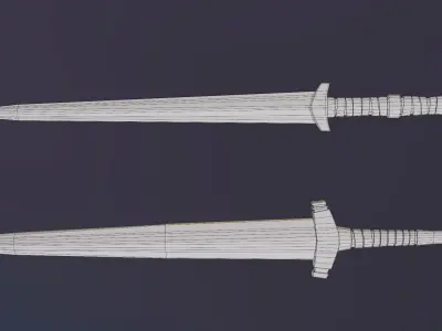 Two low-poly swords 3D models Low-poly 3D model