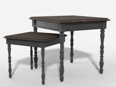 Antique small Wood Table 3D model