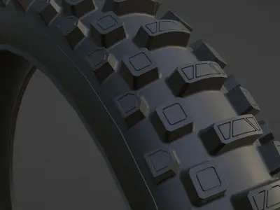 Motorcycle cross tire Low-poly 3D model