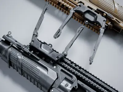 Modular grenade launcher FN 40GL-S Low-poly 3D model