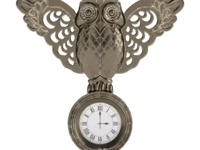 Decorative clock Owl Free 3D model