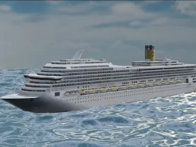 Costa Magica Cruise Ship Low-poly 3D model