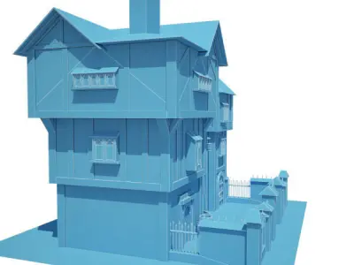 Medieval Building 04 Townhouse Low-poly 3D model