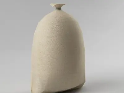 Bag 03 flour bag Low-poly 3D model