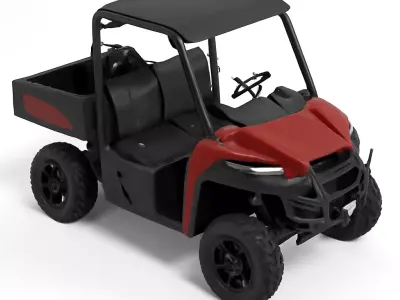Red and Black Industrial Utility Task Vehicle 3D model