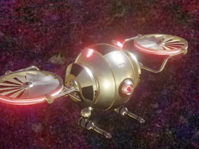 Sci-Fi  Drone Low-poly 3D model