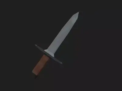 Low Poly Knife sword Free low-poly 3D model