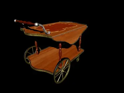 victorian wine cart 3D model