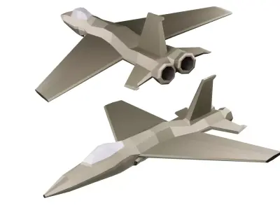 Jet Low Poly 3d Model two fighter jets Free low-poly 3D model