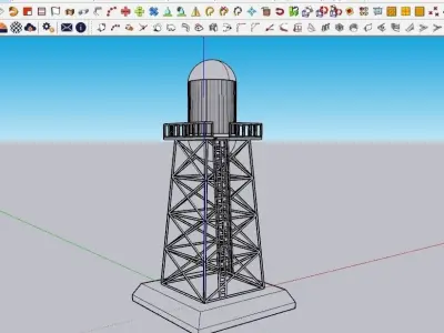 WATER TOWER 01 Low-poly 3D model purchase