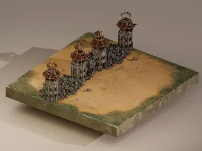 Castle Wall Level 20 3D model