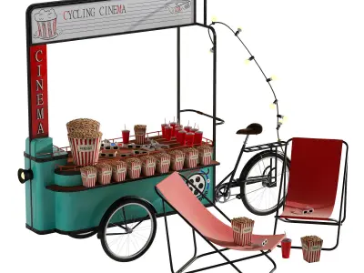 Cycling Cinema set 1 3D model