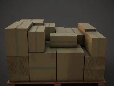 cardboard boxes Low-poly 3D model order