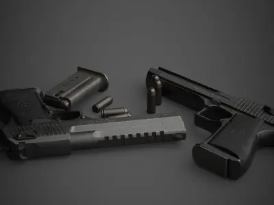 Gun Desert Eagle  Low-poly 3D model