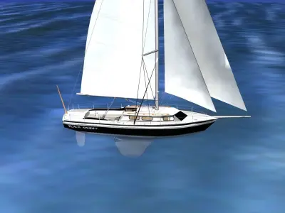30 Foot Sailboat V13 3D model