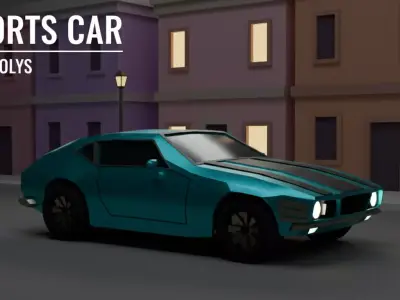 Racing car Low-Poly Game-ready Low-poly 3D model