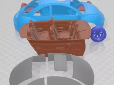Volkswagen Beetle 2005 Printable Car  3D print model