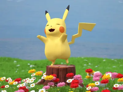 Pikachu Character Rigged for Cinema 4D 3D model