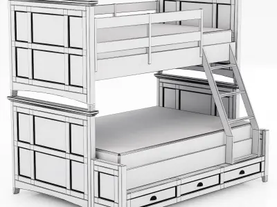 Magnussen Home Bennett Black Bunk Bed 3D model
