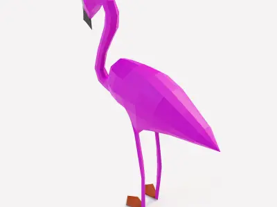 Flamingo 3d model polygonal Low-poly 3D model