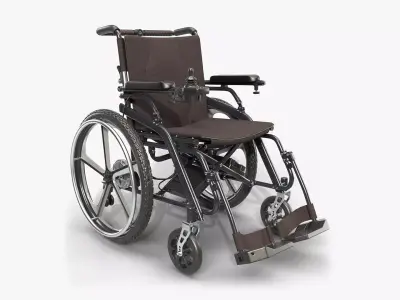 Hybrid power and manual wheelchair 3D model