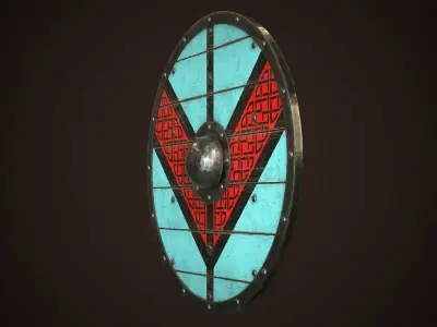 Viking Shield 13 Low-poly 3D model