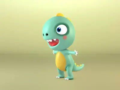 Cute Dinosaur Low-poly 3D model purchase