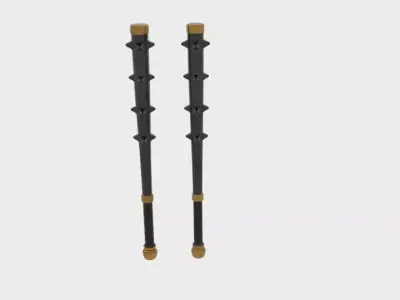 Barbarian Spiked Club Larp Weapon Low-poly 3D model