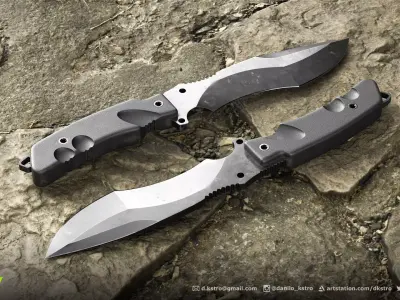 Survival Knife - Lowpoly - 4k Textures Low-poly 3D model