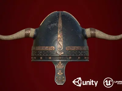 Medieval Helmet  Low-poly 3D model