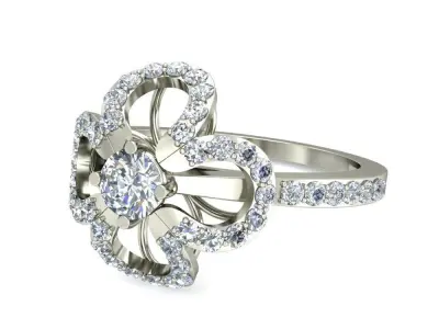 Solitaire Engagement Ring 3D print model 33