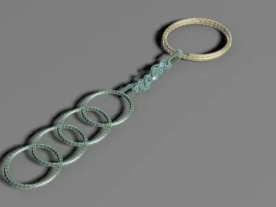 Key fob for Audi brand Low-poly 3D model