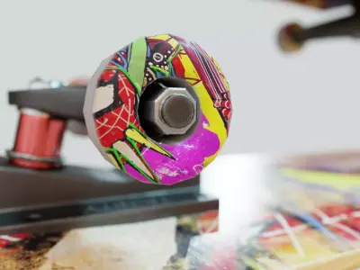Skateboard - Game Ready - Additional free skin set included Low-poly 3D model