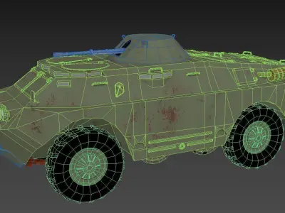 BRDM-2 armoured vehicle for world of tanks Low-poly 3D model