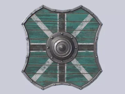 Viking shield Low-poly 3D model 6