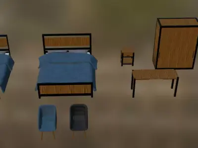 Industrial Bedroom Pack 3D model
